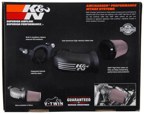 K&N 08-17 Harley-Davidson Touring Models Performance Air Intake System Silver - 57-1134S