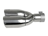 aFe Takeda 304 Stainless Steel Clamp-on Exhaust Tip Polished 2-1/2ininlet x 3-1/2in Outlet X 12in L - 49T25374-P121