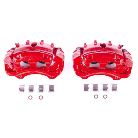 Power Stop 08-14 Cadillac CTS Front Red Calipers w/Brackets - Pair - S5116