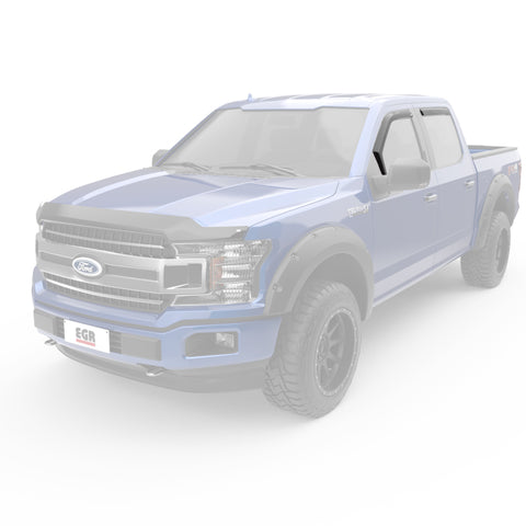 EGR 15+ Ford F150 Super Cab In-Channel Window Visors - Set of 4 - Matte (573475) - 573475