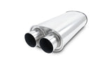 Vibrant Universal Streetpower 2.5in Stainless Steel Dual In-Out Oval Muffler - 10535