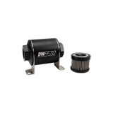 DeatschWerks Stainless Steel 8AN 100 Micron Universal Inline Fuel Filter Housing Kit (70mm) - 8-03-070-100K