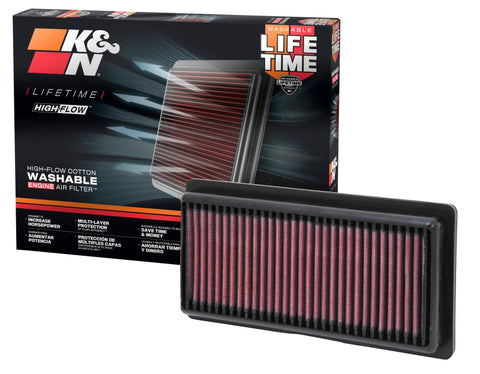 K&N Replacement Panel Air Filter 12-14 Nissan Versa 1.6L 1.031in H x 9.125in OS L x 4in OS W - 33-2479