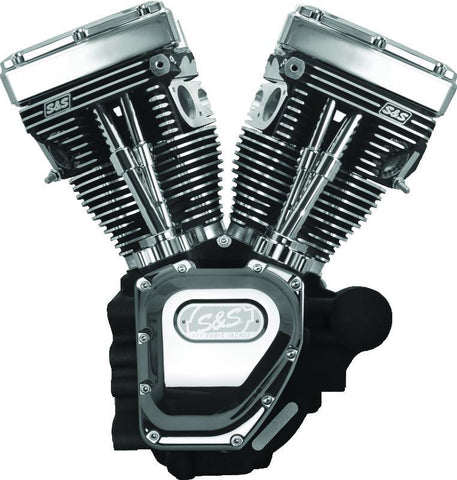 S&S Cycle 07-16 Touring Models T111 T-Series Long Block Engine - Wrinkle Black - 310-0402A