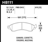 Hawk 94-04 Mustang Cobra / 88-96 Corvette / 88-92 Camaro w/HD Brakes Front Blue 9012 Race Brake Pads - HB111E.610