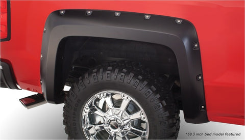 Bushwacker 07-13 Chevy Silverado 1500 Fleetside Pocket Style Flares 4pc 78.7/97.6in Bed - Black - 40924-02