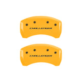 MGP 4 Caliper Covers Engraved Front & Rear Block/Challenger Yellow finish black ch - 12162SCLBYL