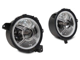 Raxiom 18-22 Jeep Wrangler JL/ JT 9-Inch LED Headlights w/ DRL and Halo- Black Housing (Clear Lens) - J137646