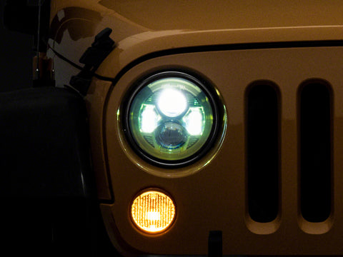 Raxiom 07-18 Jeep Wrangler JK 7-In LED Headlights Green Housing- Clear Lens - J154699