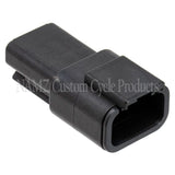 NAMZ Deutsch DTM 3-Position Receptacle w/3 Stamped Terminals & Wedgelock - Black (HD 74103-98BK) - MDR-3B