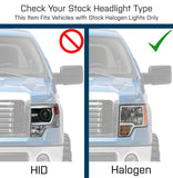 Raxiom 09-14 Ford F-150 Super White LED Halo Projector Headlights- Black Housing (Clear Lens) - T542825