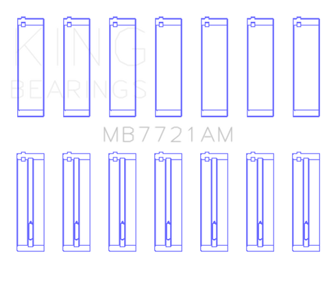 King Engine Bearings Mercedes Benz M103 / M104 / OM603 Bi-Metal Aluminum Main Bearing Set - MB7721AM