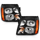 ANZO 2003-2006 Cadillac Escalade Crystal Headlight Black Amber - 111423