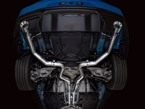 AWE 2024 Ford Mustang GT Fastback S650 RWD Track Edition Cat-Back Exhaust w/ Dual Chrome Silver Tips - 3020-32650