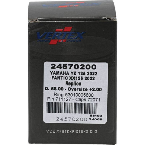 Vertex Piston 2023 Fantic Motor XE 125 125cc +2.00mm Oversized Cast Replica Piston Kit - 24570200
