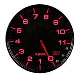 Autometer Spek-Pro Gauge Tachometer 5in 11K Rpm W/Shift Light & Peak Mem Black/Black - P23932