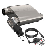 QTP 2.5in Weld-On 304SS Reverse Screamer Muffler Short Case w/Bolt-On QTEC Electric Cutout - 13253C