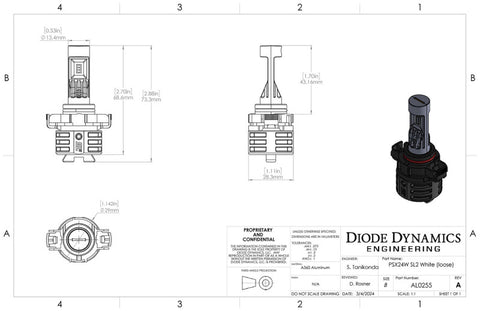 Diode Dynamics 5202/PSX24W White SL2 LED Bulb (one) - DD0477S