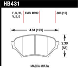 Hawk 01-05 Miata w/ Sport Suspension HPS  Street Front Brake Pads D890 - HB431F.606