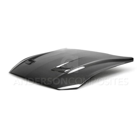 Anderson Composites 18-20 Ford Mustang Double Sided Type-OE Carbon Fiber Hood - AC-HD18FDMU-OE-DS