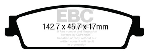 EBC 15+ Cadillac Escalade 6.2 2WD Greenstuff Rear Brake Pads - DP63022