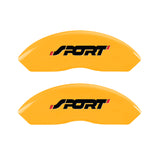 MGP 4 Caliper Covers Engraved Front & Rear No bolts/Sport Yellow finish black ch - 10119SSP1YL