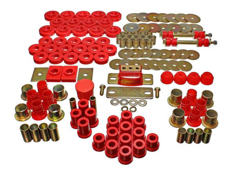 Energy Suspension 55-57 Chevrolet Belair/El Camino/Impala Red Hyper-Flex Master Bushing Set - 3.18121R