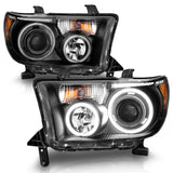 ANZO 2007-2013 Toyota Tundra Projector Headlights w/ Halo Black (CCFL) - 111174