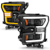 ANZO 15-17 Ford F-150 Black LED Projector Plank Style DRL w/Initiation Light Halogen Models - 111604