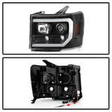 Spyder 07-13 GMC Sierra 1500-3500 Ver 2 Proj Headlights - DRL LED - All Blk PRO-YD-GS07V2-LBDRL-BKV2 - 5086037