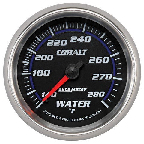 Autometer Cobalt 66.7mm 140-280 degree F. Water Temprature  Gauge - 7931