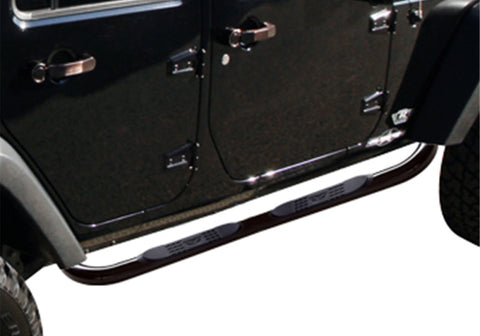 Rampage 2007-2018 Jeep Wrangler(JK) Unlimited 3 Inch Round Nerf Bar - Black - 8628