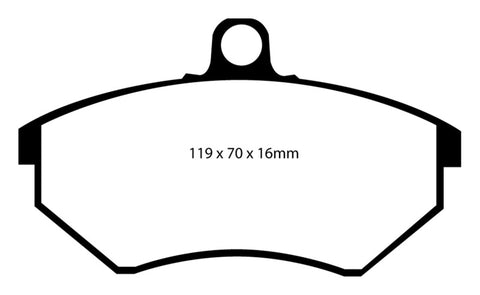 EBC 94 Volkswagen Cabriolet 1.8 Redstuff Front Brake Pads - DP3841C