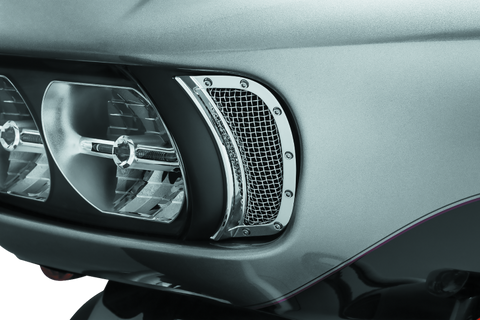 Kuryakyn Mesh Headlight Vent Accents Chrome - 6518