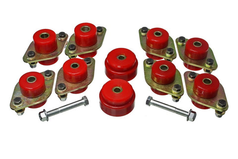 Energy Suspension 18-20 Jeep Wrangler JL Body Mount Set With Hardware - Red - 2.4114R