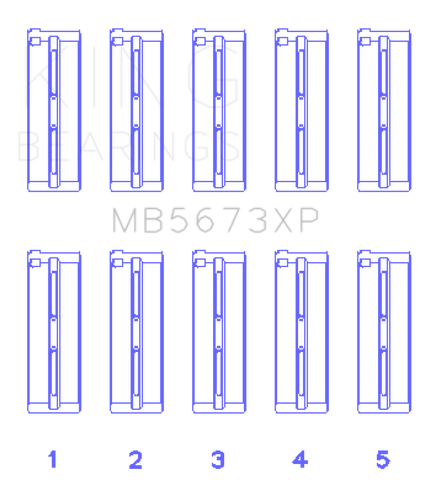 King Honda F20C/F22C 16v (Size STD) Performance Main Bearing Set - MB5673XP