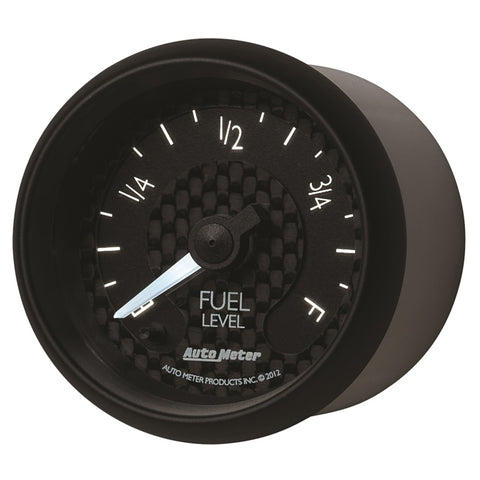 Autometer GT Series 52mm Full Sweep Electronic 0-280 ohm Fuel Level Programmable Empty-Full Range - 8010