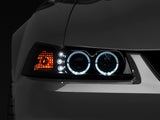 Raxiom 99-04 Ford Mustang Dual LED Halo Projector Headlights- Black Housing (Smoked Lens) - 49113