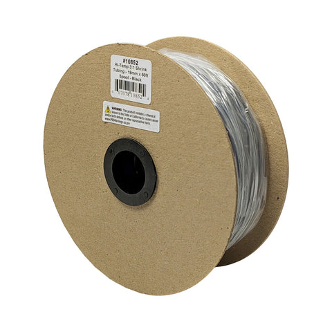 DEI Hi-Temp Shrink Tube 18mm x 50ft Spool - Black - 10852