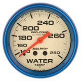 Autometer Ultra-Nite 2-5/8in 140-280 Deg F Mechanical Glow In The Dark Water Temp Gauge - 4531