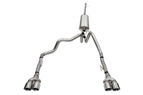 Corsa 2019-2025 GMC Sierra 1500 Cat-Back Dual Rear Exit with Twin 4in Polished Pro-Series Tips - 21201