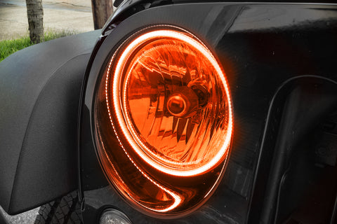 Oracle Jeep Wrangler JK 07-17 LED Waterproof Halo Kit - ColorSHIFT w/ Simple Controller - 3943-504