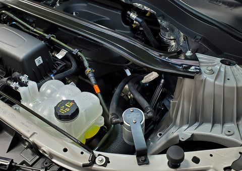J&amp;L 2020-2024 Ford Explorer 2.3L EcoBoost Driver Side Oil Separator 3.0 - Clear Anodized - 3055D-C