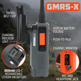 Rugged Radios Waterproof GMRS Handheld Radio with NOAA Alerts - FM Radio - GMR5-X