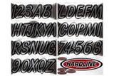 Hardline Boat Lettering Registration Kit 3 in. - 400 Chrome/Black - CHBKG400