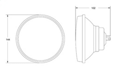 Hella Vision Plus 5-3/4in Round Conversion Headlamp High/Low Beam - Single Lamp - 002850871