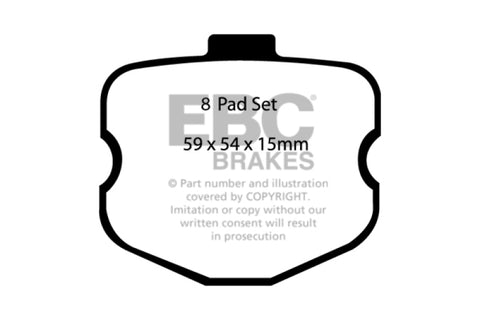 EBC 10-13 Chevrolet Corvette (C6) 6.2 Grand Sport Yellowstuff Rear Brake Pads - DP41771/4R