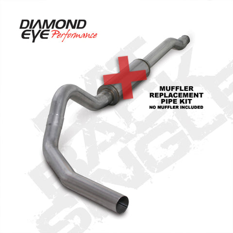Diamond Eye KIT 4in CB MFLR RPLCMENT PIPE SGL AL: 03-07 FORD 6.0L F250/F350 (Extended Cab Only) - K4338A-RP