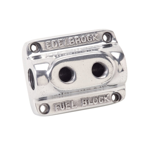 Edelbrock Polished Fuel Block Dual Carb - 12801