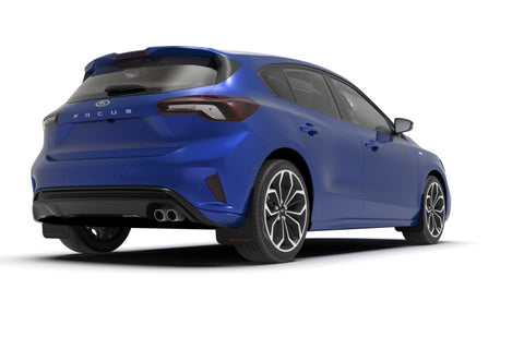Rally Armor 19-25 Ford Focus ST MK4 Black UR Mud Flap w/Blue Logo - MF77-UR-BLK/BL